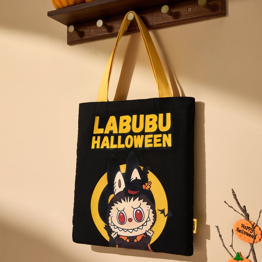 pop mart happy halloween party series labubu tote bag