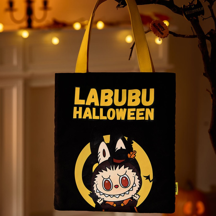 pop mart happy halloween party series labubu tote bag