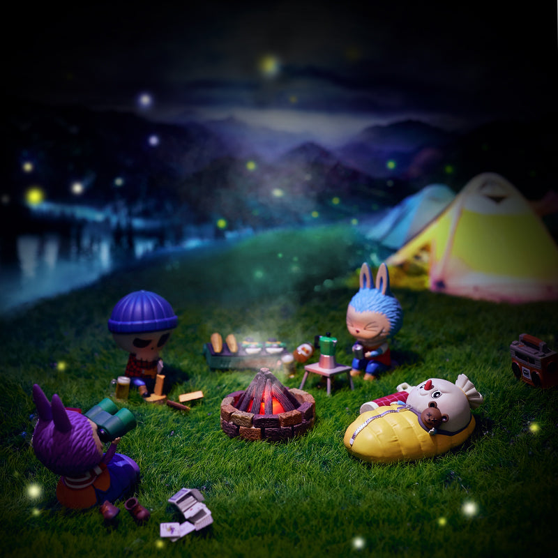 pop mart de monsters labubu camping serie blind box