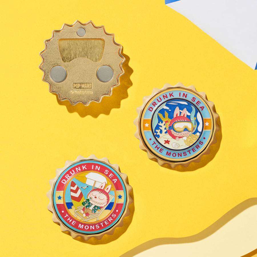 pop mart the monsters labubu drunk in sea series koelkastmagneetflesopener blind box