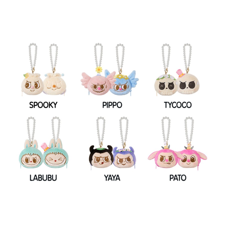 pop mart de monsters party-serie omkeerbare pluche tas blind box