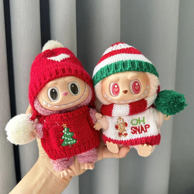 labubu kerstboom oh snap outfit inclusief muts