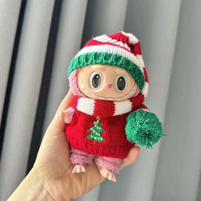 labubu kerstboomoutfit inclusief muts
