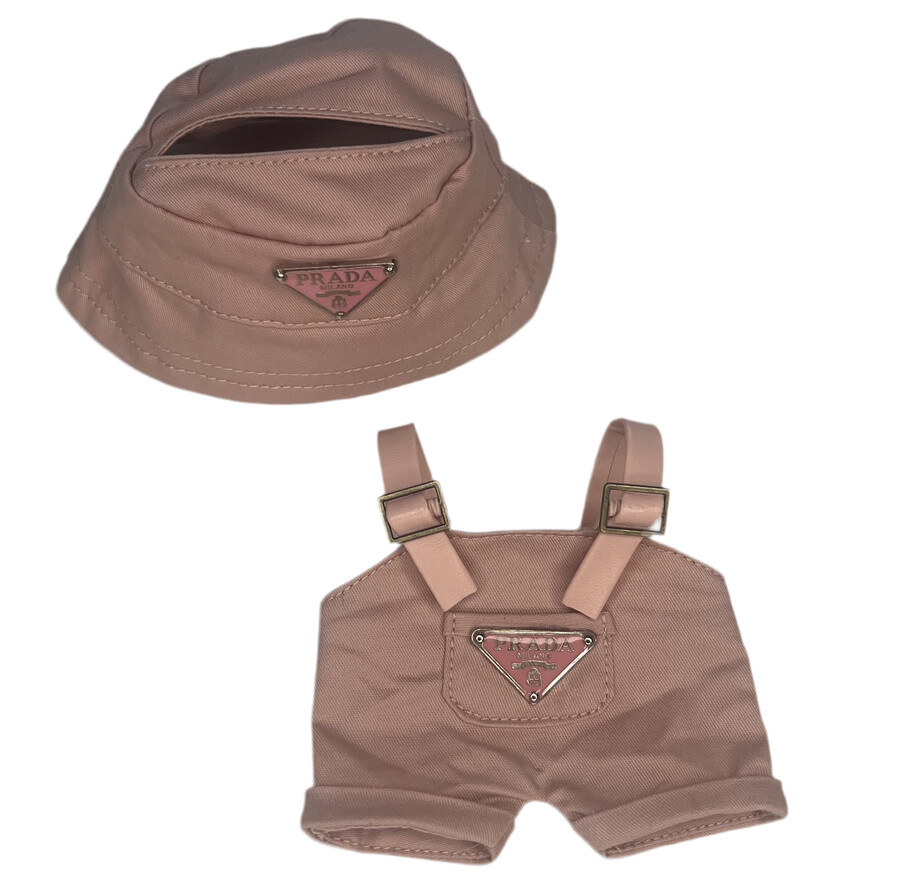roze overall outfit 2-delige set