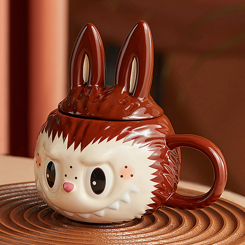 pop mart de monsters labubu mok met deksel