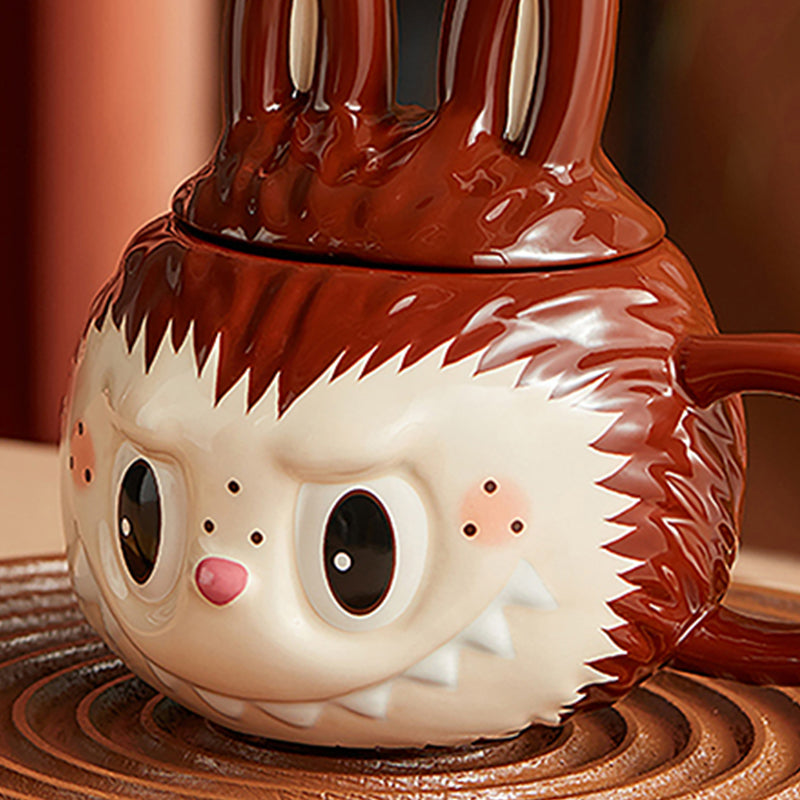 pop mart de monsters labubu mok met deksel