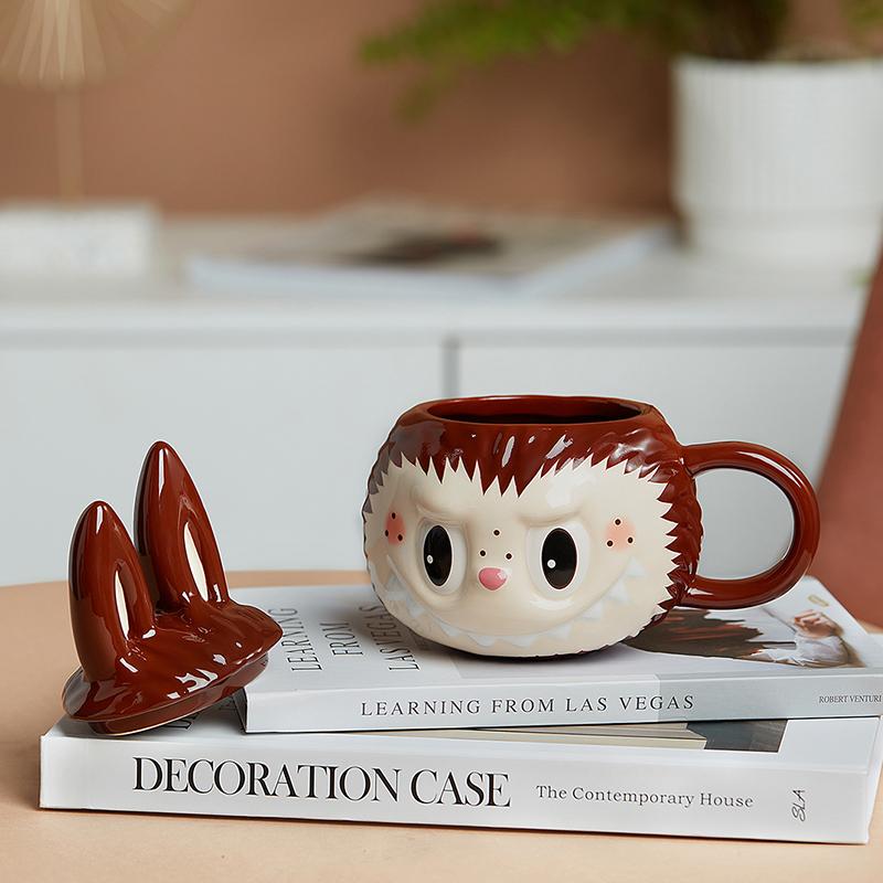 pop mart de monsters labubu mok met deksel