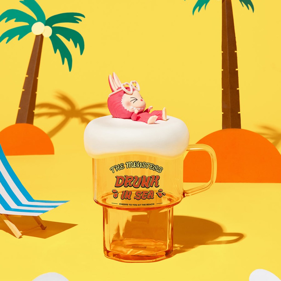 pop mart de monsters labubu drunk in sea serie glazen beker