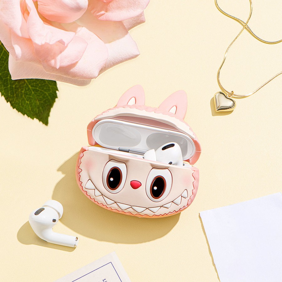 pop mart the monsters labubu airpods pro case - roze