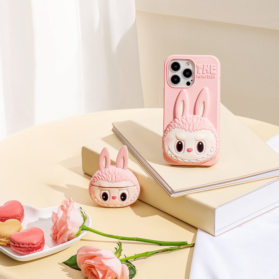 pop mart the monsters labubu airpods pro case - roze