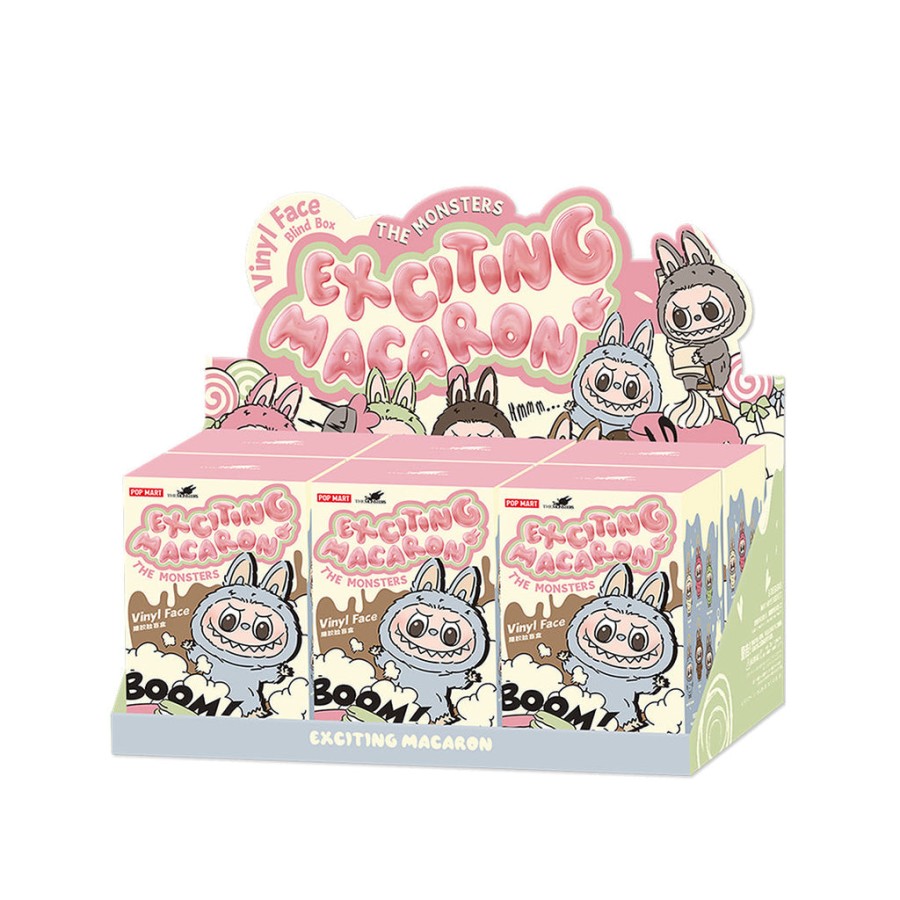 pop mart de monsters spannende macaron serie pluche hanger blind box